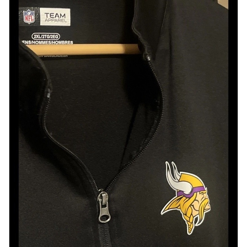 Minnesota Vikings NFL Team Apparel Track Jacket Men's 2XL Black Full Zip‎